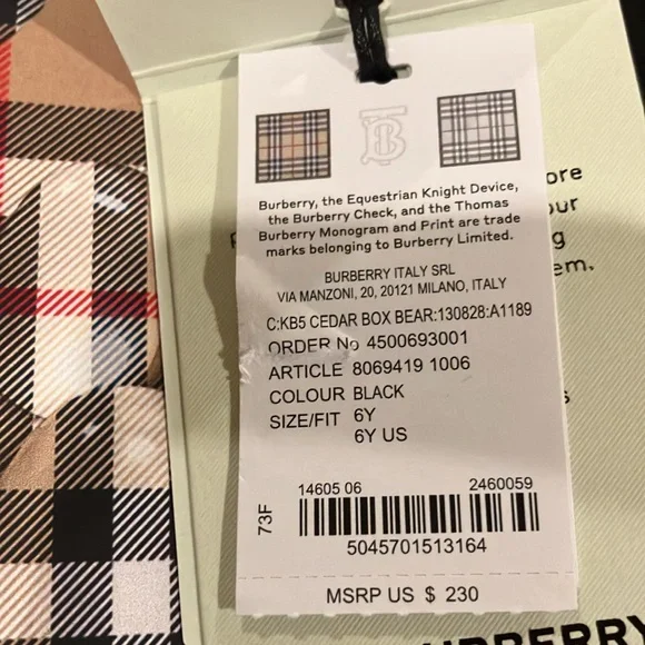NWT- Burberry Thomas Bear T-shirt - Picture 4 of 10